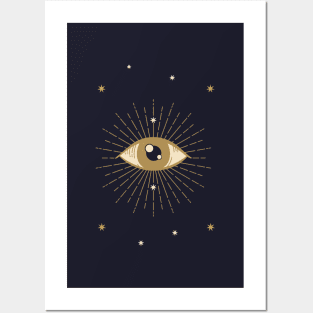 Boho Golden Eye Posters and Art